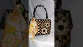 fashion bayong bag made of abaca printed cloth accent