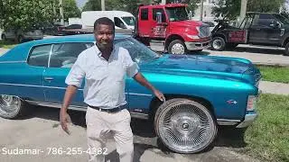Candy Teal Blue Chevy Donk on 26