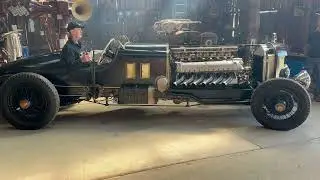 27 Litre  V12 Rolls Royce Meteor Engine warm up. Ex Centurian Tank Engine.