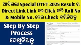 Special Tet Result 2025 Odisha/Special Otet Result/Special Tet Result 2025/Special Otet Result 2025