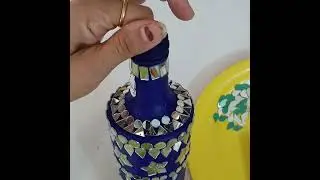 Glass bottle mirror work urmi Diy delight @urmiDiyDellight