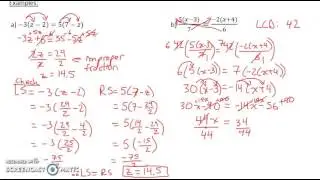 Solving Single Variable Equations Review
