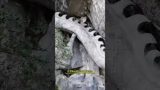 在深山中发现一条神秘巨龙，只见龙身却不见龙头，下面还有一个铁门紧闭的山洞，里面到底隐藏着什么？#神秘 #龙 #不可思议