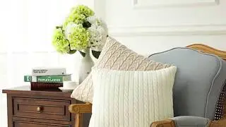 Double Cable-Knit Pillowcase Slipcovers In warm Neutral Tones || AtHomeWithZane Store