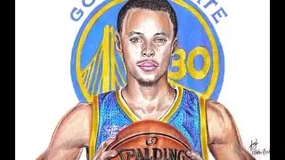 Drawing Stephen Curry MVP 2015 and 2016 | NBA Basketball Player