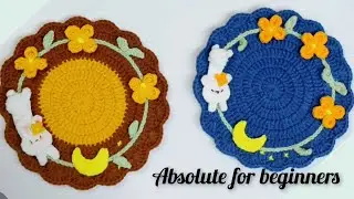 What a beauty !! How to crochet rabbit coaster for beginners 