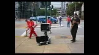 North outside Busch Stadium early 2000&rsquo;s W.L. Schafer busks on his horn for St. Louis Cardinal fans