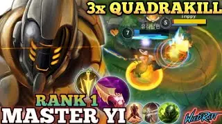 MASTER YI 3X QUADRA + 19 KILLS! BEST RUNES & BUILD - TOP 1 GLOBAL MASTER YI BY 유리남편 - WILD RIFT
