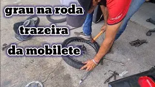 Dando grau na roda trazeira da mobilete,  inscreva-se 👍👈