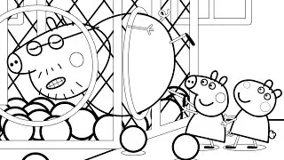 Peppa Pig and Daddy Pig Coloring Pages | Nursery Rhymes for Kids