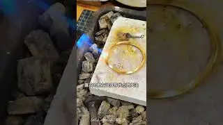 beautiful golden ring and bangle making process#viral #24kgoldn #gold #ring #bangles