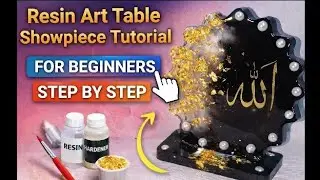 Resin Art Table Showpiece Tutorial ✨ Allah Calligraphy | Step by Step for Beginners#viral #resinart 