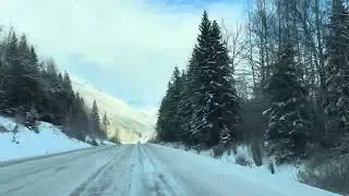 Driving in icy roads -Domecreek, BC🇨🇦🇨🇦🇨🇦🇨🇦🇨🇦