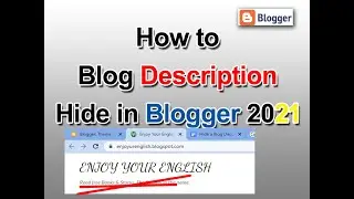 How To Blog Description Hide in Blogger 2021 Hindi | [BEST] Om Digital 108 2020