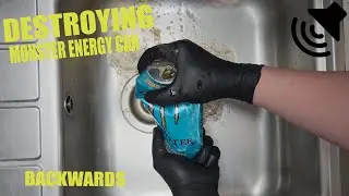 Oddly Satisfying Destruction: MONSTER ENERGY ULTRA FIESTA MANGO [In Reverse] #567 ASMR (Relaxing)