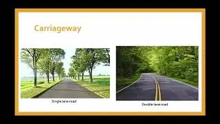 Pavement width/carriage way width, lane width and numbers of lanes for road.