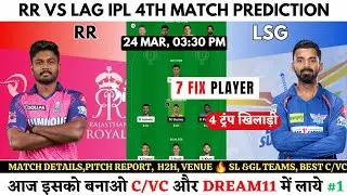 RR vs LKN IPL 4th Match Grand League Prediction, Rajasthan Royals vs Lucknow Super Giants GL Team