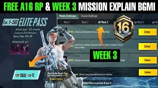 Bgmi A16 Royale Pass Week 3 Mission Explain | Trick Get Free A16 Royal Pass Bgmi