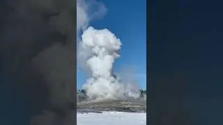 Yellowstone Snowmobile Tour Arrives At Old Faithful In Time For An Eruption!
