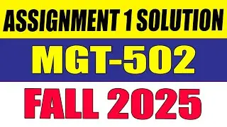 MGT502 Assignment 1 Solution Fall 2025 | MGT502 Assignment Solution 2025 | MGT502 Assignment 1