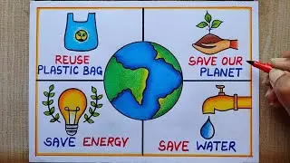 World Environment Day Drawing |Save Earth poster Drawing|Lifestyle for Environment poster drawing