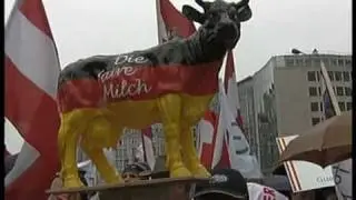 Farmers protest for EU dairy aid