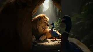 A Lion Raised a Duck 🦁🦆 | Emotional Animal Story | Shorts #shorts #lion #emotional #viral