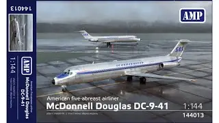 Unboxing AMP 144-013 1/144 McDonnell Douglas DC-9-41, Swedeweys Plastic Model Kit