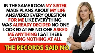 My Sister Took Over My Decisions While I Stayed Silent &mdash; She Never Checked the Records