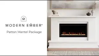 Modern Ember Patton in White Fireplace Mantel Package