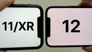 Сравнение размеров выреза на iPhone 12 и 11/XR + рамка