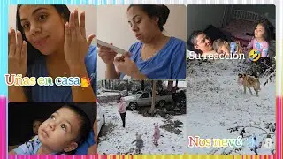 Mis hijos conocen la nieve por primera vez☃️❄️🥰/+Me realice uñas en casa💅🤭 me ahorro +de 50 dolares😏