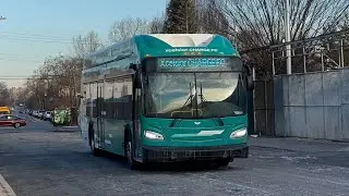 2024 New Flyer Xcelsior CHARGE FC XHE40 demo bus pulling in to Gun Hill Depot for an event