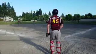Noah Sorensen catching for the Kingston Buccaneers