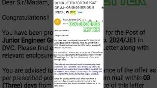 DVC JE OFFER LETTER #dvcje #dvcje2024 #technicalupdate