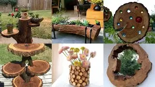 Wood Stump decor ideas | Diy Wood Stump garden decor ideas