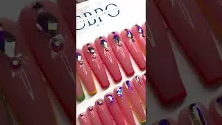 Rainbow Bling Press On Nails#shorts #short #nails