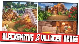 Minecraft 1.14 How to Build a Village  [Part 3: Blacksmiths + Small Villager house TUTORIAL]