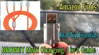 BROWEY Multi Charging 3 in 1 Cable: Review Road Trip Phone Essentials #amazonreview #iphonecharger