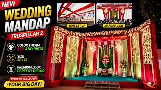 30&times;75 Wedding Trus Pillar Mandap Best Combination Red and Pista color