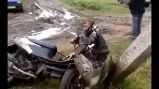Only in Russia! Drunk Russian Crashes His New Scooter! NEW 2017 August