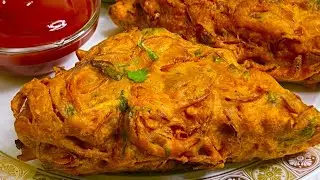 5 Minute Crispy Onion Bread Pakoda| Easy Evening Snack Recipe |Bread Recipe 