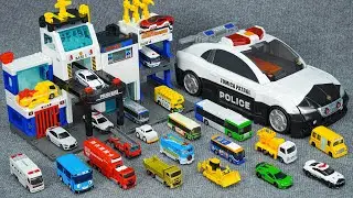 トミカ 変形警察署，輸送船，収納車コレクションTomica Transforming Police Station Collection ASMR Satisfying with Unboxing