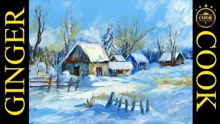 Paint Midwest Winter Barns in Acrylic: Snow Color, Warm & Cool Whites, Easy Focal Point