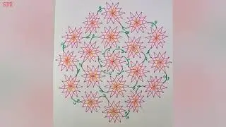 Amazing 21 - 11 Middle Dots Flower Designer Rangoli || SDR Rangoli