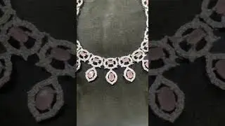 Shine Bright with Sayda Jewels: Light Pink Gem Necklaces Adorned with Diamonds! Shop Now and Spark 💎
