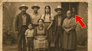 Familia restaura una foto antigua &mdash; el reflejo en la ventana al fondo deja a todos con la piel de..