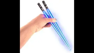 Lightsaber Chopsticks Light Up LED - Star Wars Reusable Glowing Chop Sticks for Sushi, 1 Blue Pair