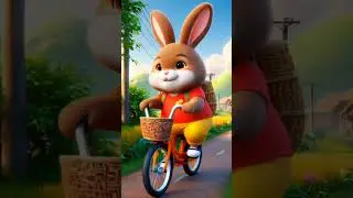 A cute rabbit riding a bicycle#ai #rabbit #tending #music