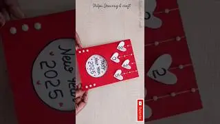 DIY New year card 2025 // Happy New year white paper greeting card  #shorts #ytshorts #newyearcard